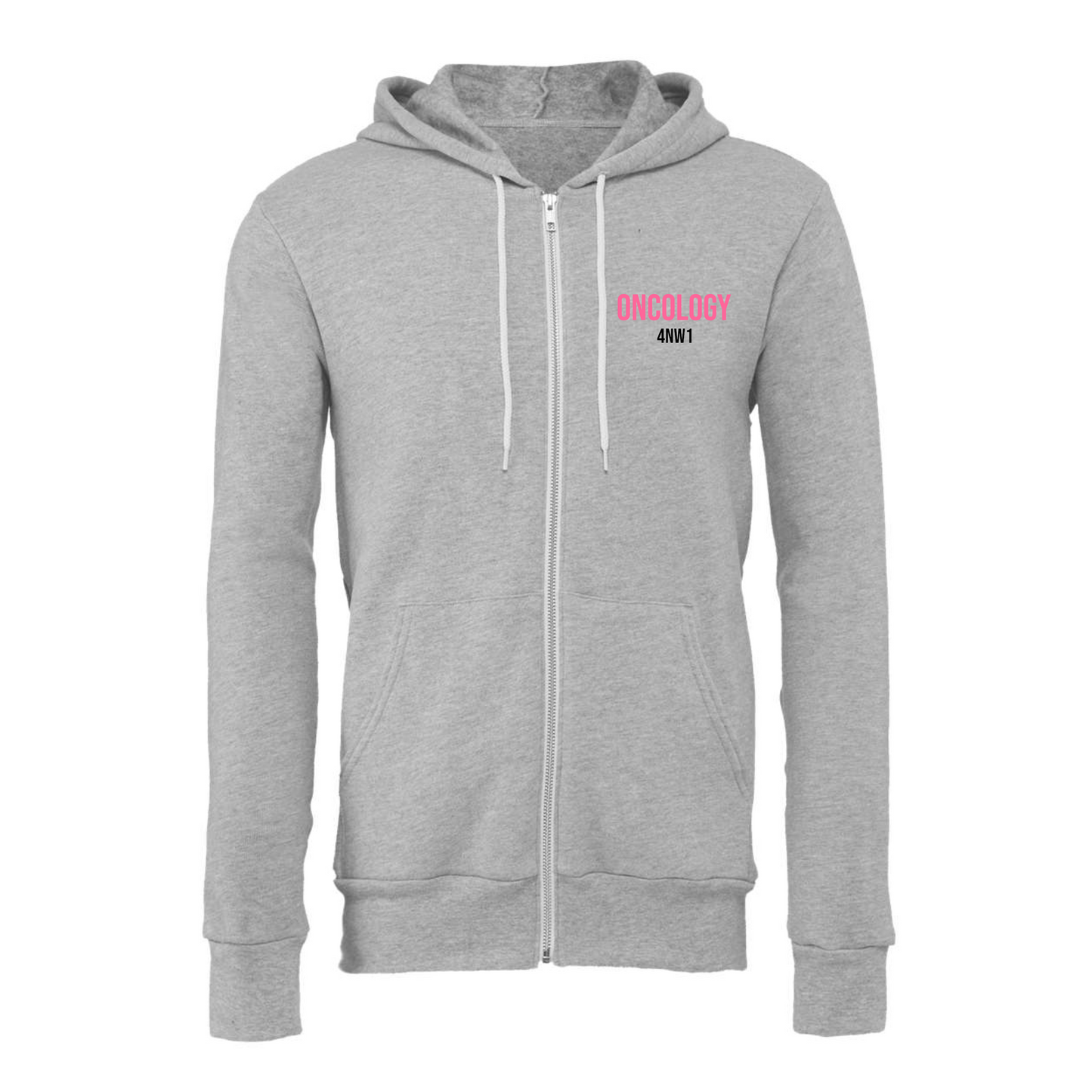 ONCOLOGY | FINISH CANCER - BREAST CANCER ZIP UP HOODIE