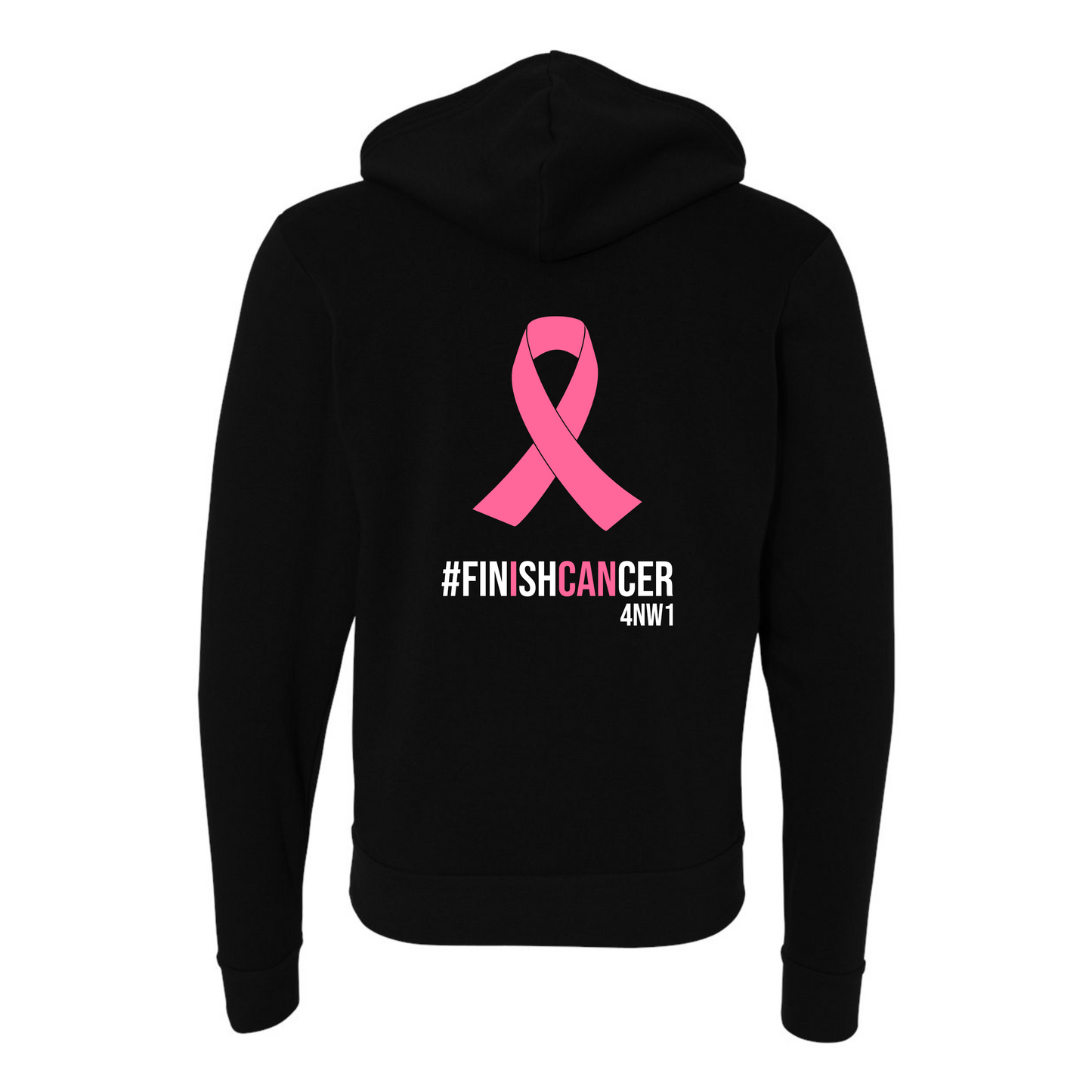 ONCOLOGY | FINISH CANCER - BREAST CANCER ZIP UP HOODIE