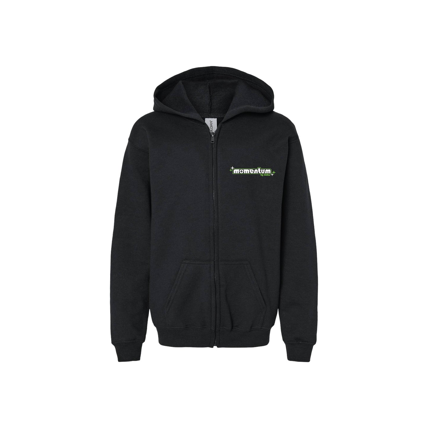 CLASSIC POCKET LOGO YOUTH ZIP UP HOODIE - BLACK