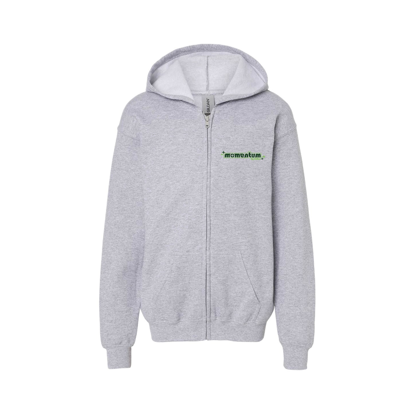 CLASSIC POCKET LOGO YOUTH ZIP UP HOODIE - HEATHER GREY