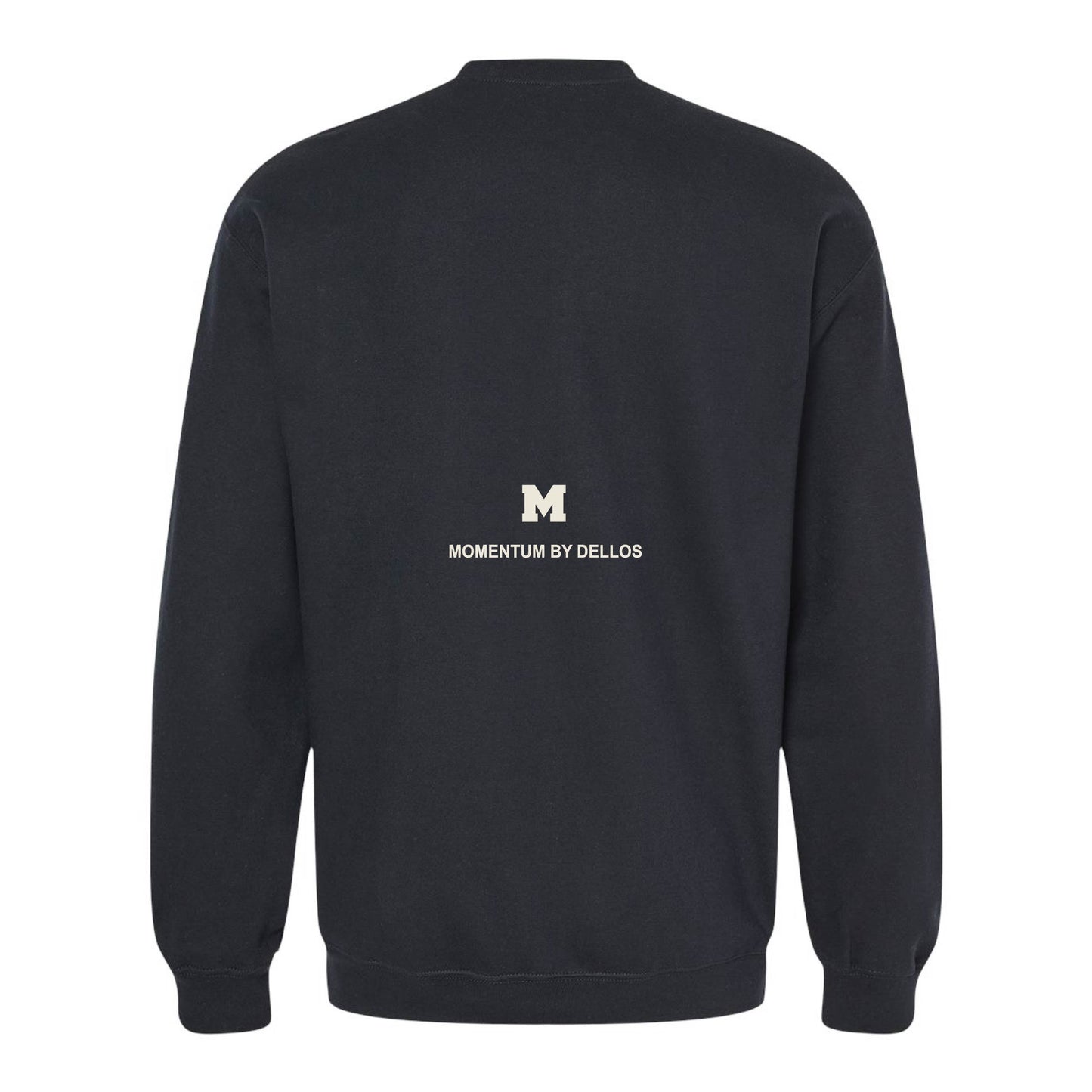 EMBROIDERED MOMENTUM CREWNECK SWEATER - BLACK