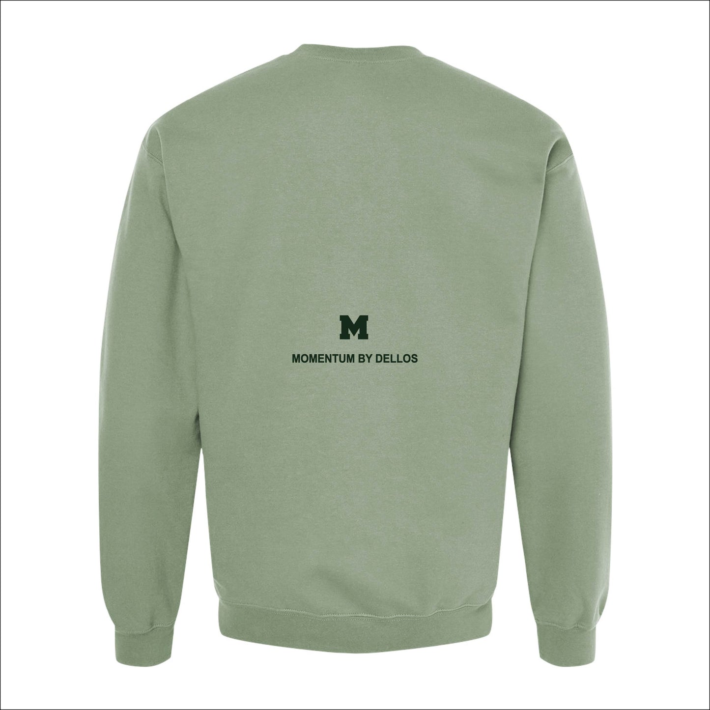 EMBROIDERED MOMENTUM CREWNECK SWEATER - SAGE