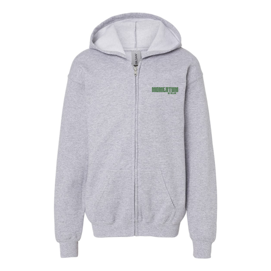 A FORCE TO BE RECKONED WITH YOUTH ZIP UP HOODIE - HEATHER GREY