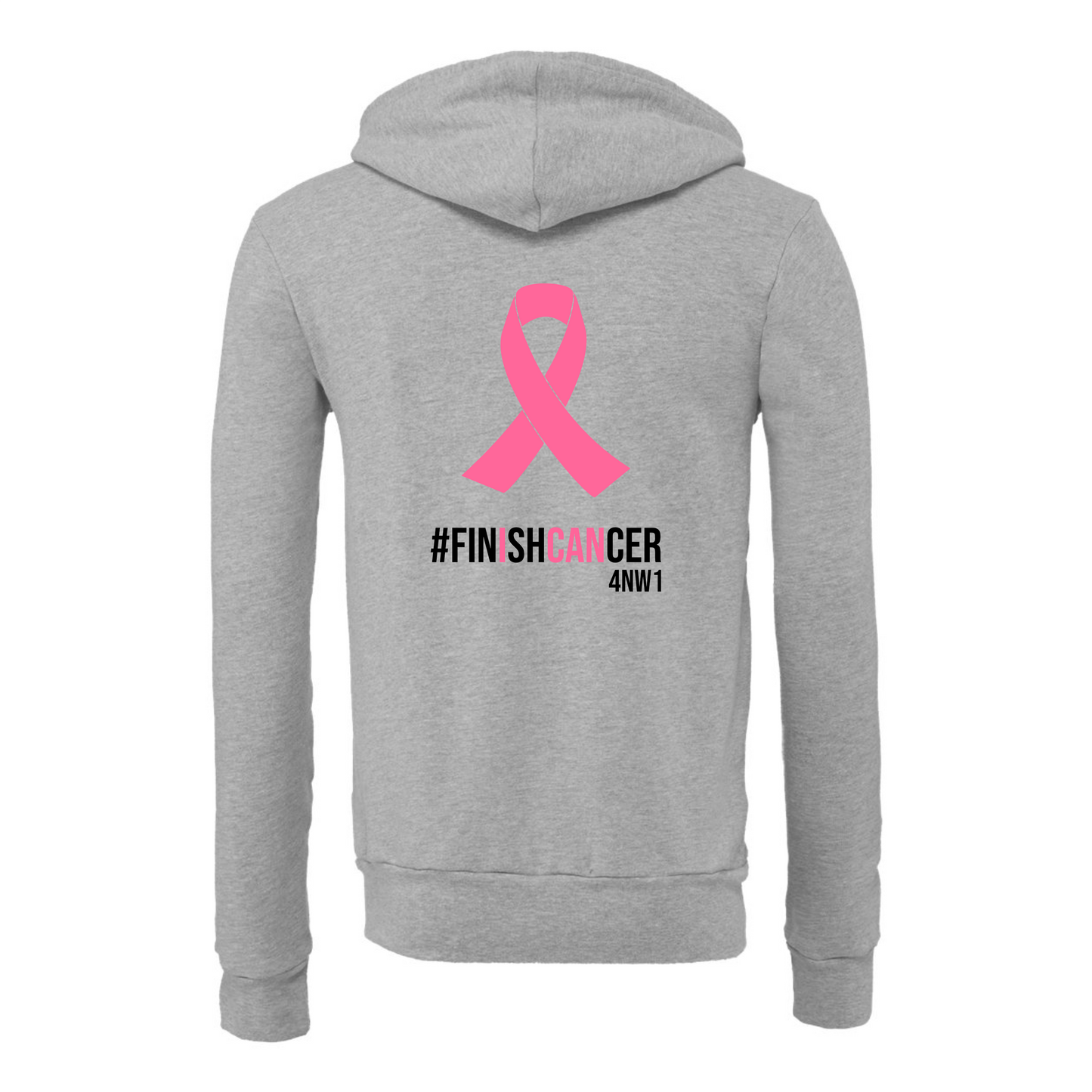 ONCOLOGY | FINISH CANCER - BREAST CANCER ZIP UP HOODIE